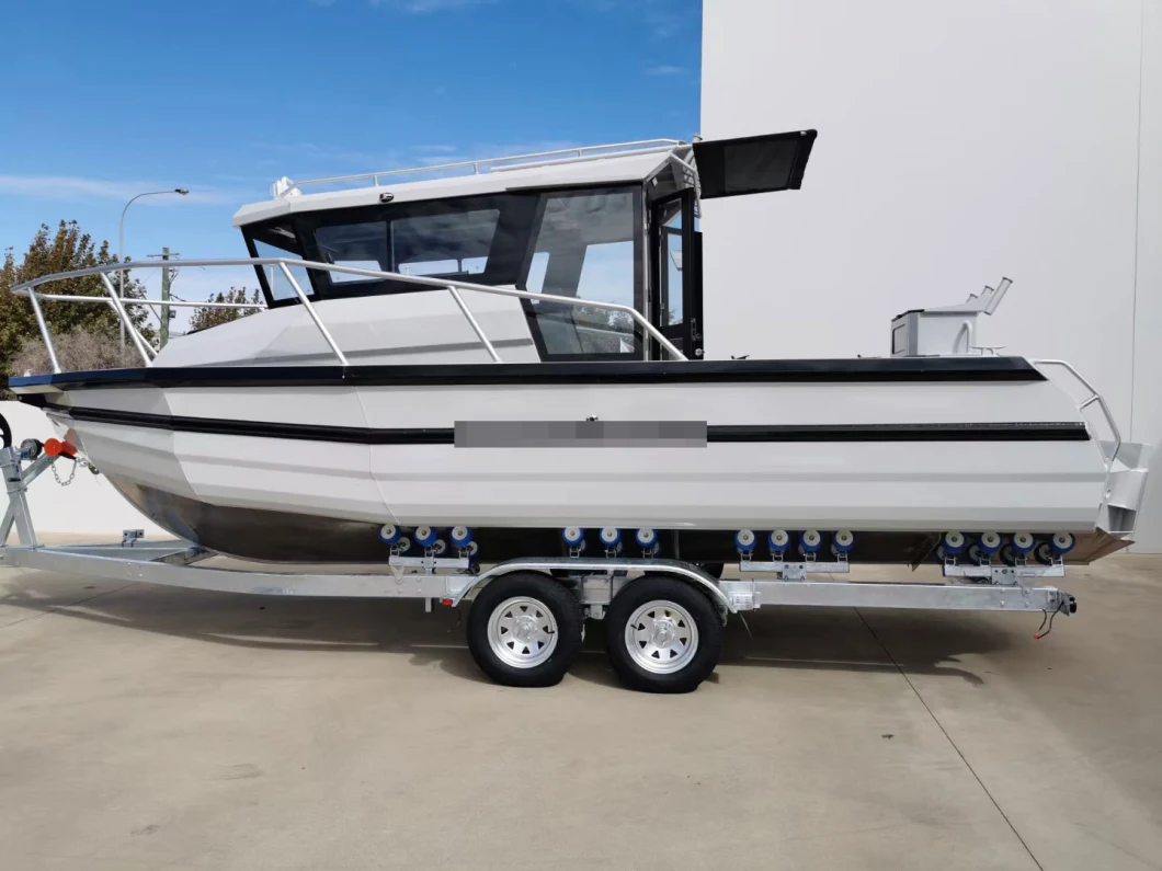 7.5m 25FT Aluminum Fishing Boat Manufacturer Luxury Sport Factory Yachat Can with Motor