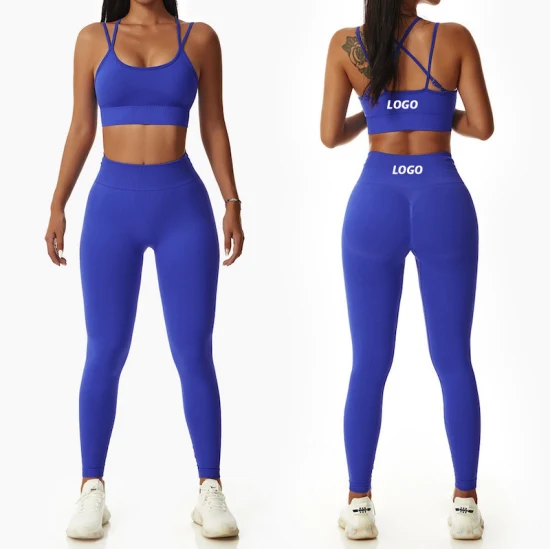 Vendita all'ingrosso di abiti fitness sportivi estivi, abbigliamento attivo, abbigliamento fitness da allenamento per donna, abbigliamento sportivo senza cuciture 2/3/4 pezzi con marchio privato, set yoga sexy abbinati